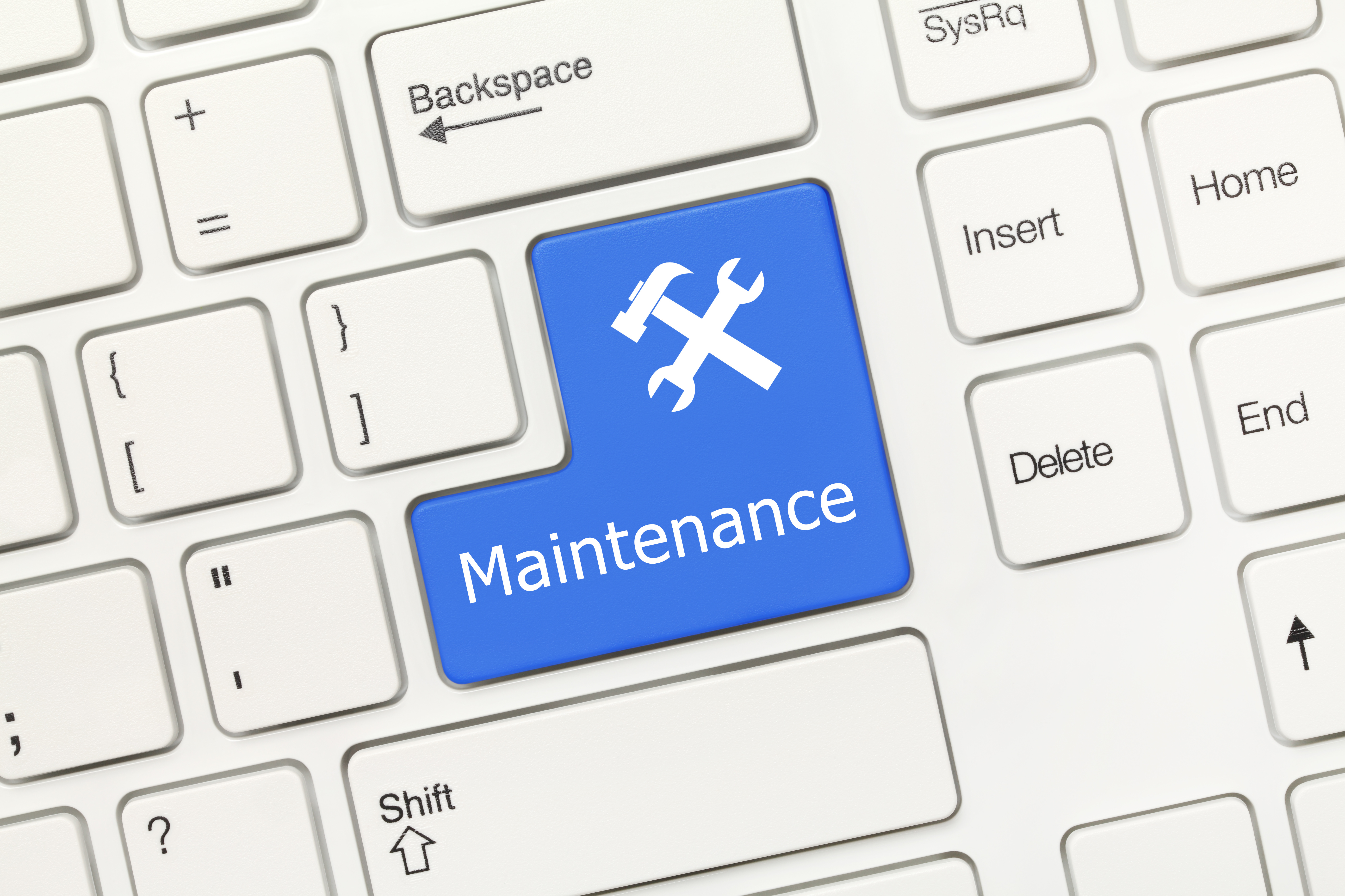 keyboard with maintenance button